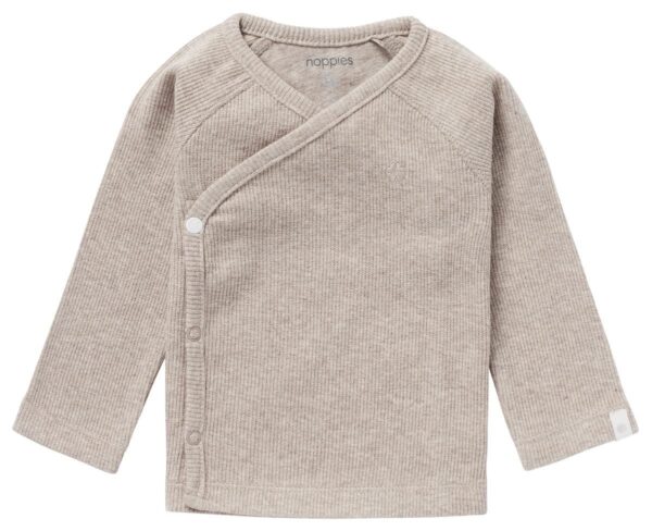 Shirt Noppies NOOS Tee Overlap Rib Nanyuki Taupe Melange - Afbeelding 1