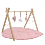 Babygym en Speelkleed MorDesign Leaf Wood Pink