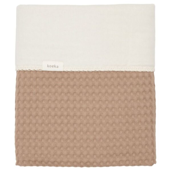 Deken Wieg Koeka Wafel Cotton Fleece Caffe - Afbeelding 1