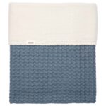 Deken Wieg Koeka Wafel Cotton Fleece Bluestone