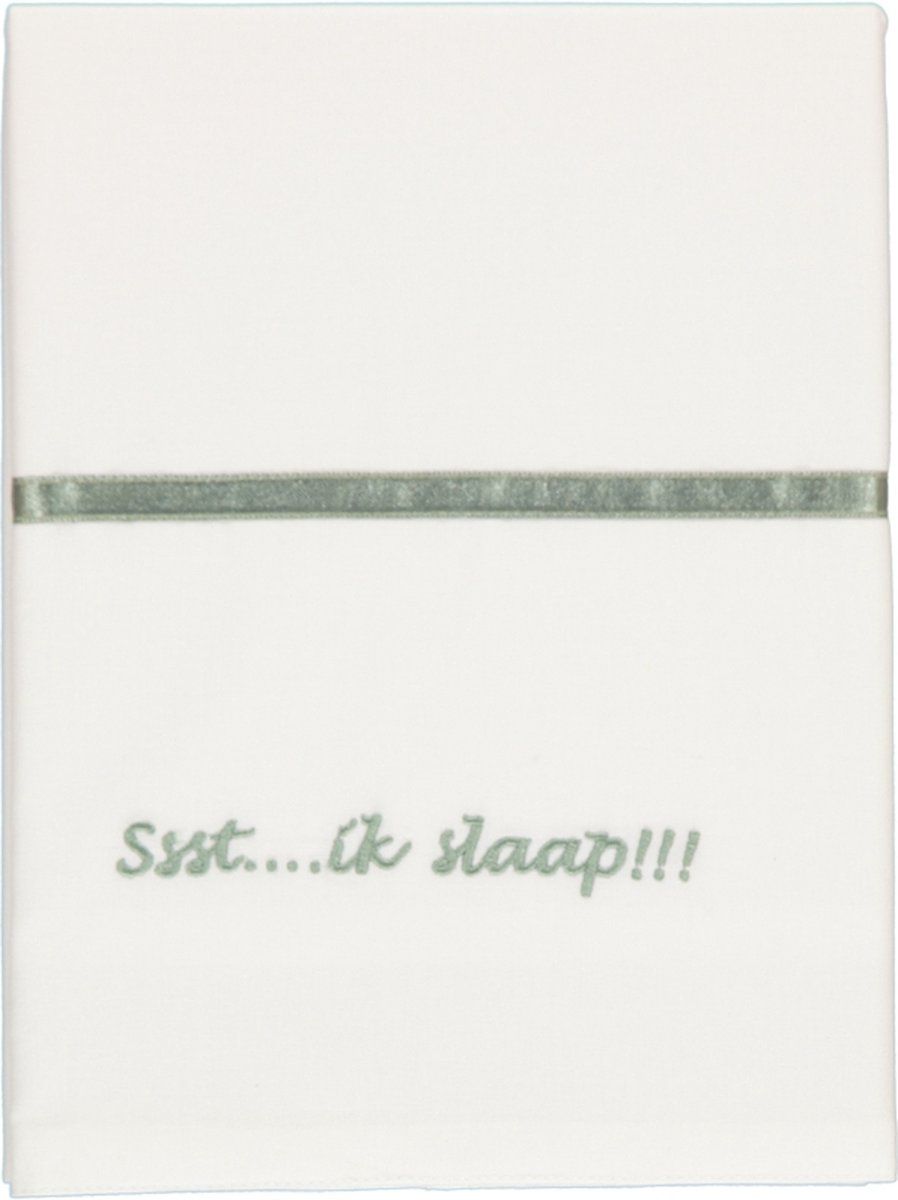 Laken Wieg Briljant Baby Ssst Ik Slaap Groen 75x100 - Afbeelding 1