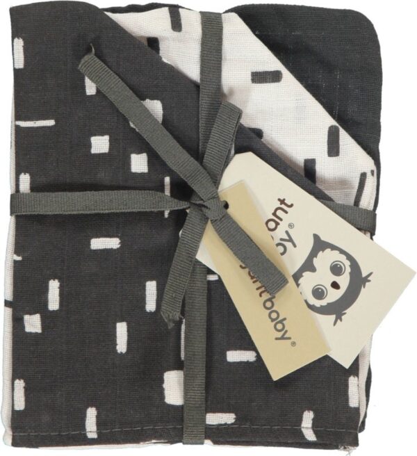 Washandjes Briljant Baby Hydrofiel Art Dark Grey 3st - Afbeelding 1