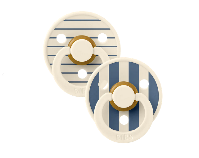 Fopspeen Bibs Studio Pin Ivory/St. Blue 0-6mnd 2st Fopspeen Bibs Studio Pin Ivory/St. Blue 0-6mnd 2st - Afbeelding 1