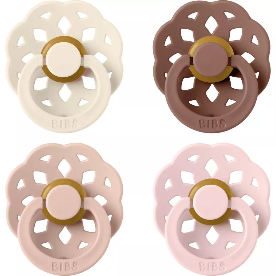 Fopspeen BIBS Boheme Ivory/Blush/Woodchuck/Blossom 0-6 mnd 4 st - Afbeelding 1