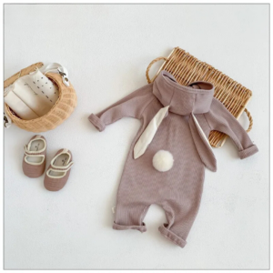 Mini Fashion™ - Schattig Konijnen Design - Baby Romper Licht Grijs / 90 (12-24maanden) | Educatief Speelgoed