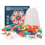 Woods™ | Ontwikkel de creativiteit - Geometrische Vormenpuzzel 155 stuks | Educatief Speelgoed