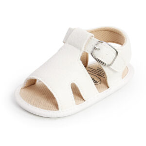 Mini Fashion™ - Zachte Pasvorm - Kinder Sandalen Wit / 13 (0-6 maanden) / Gesp | Educatief Speelgoed