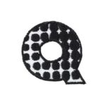 Iron-on letter Q zwart/wit