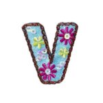 Iron-on letter V kleur
