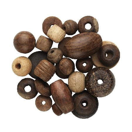 Houten kralenmix -± 25 stuks - natuur Houten kralenmix -± 25 stuks - natuur - Afbeelding 1