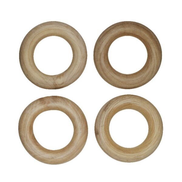 Houten ringen - 60 mm - 4 stuks - Afbeelding 1