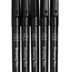 Tekenpennen - 5 stuks - 0,1 tot 0,8 mm - zwart
