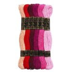 Borduurgaren - 6 stuks - rood mix