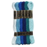 Borduurgaren - 6 stuks - blauw mix