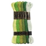 Borduurgaren - 6 stuks - groen mix