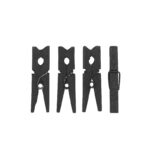 Mini wasknijpers - 48 stuks - zwart