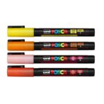 POSCA acrylmarker set - fijn PC-3M - glitters - warme tinten