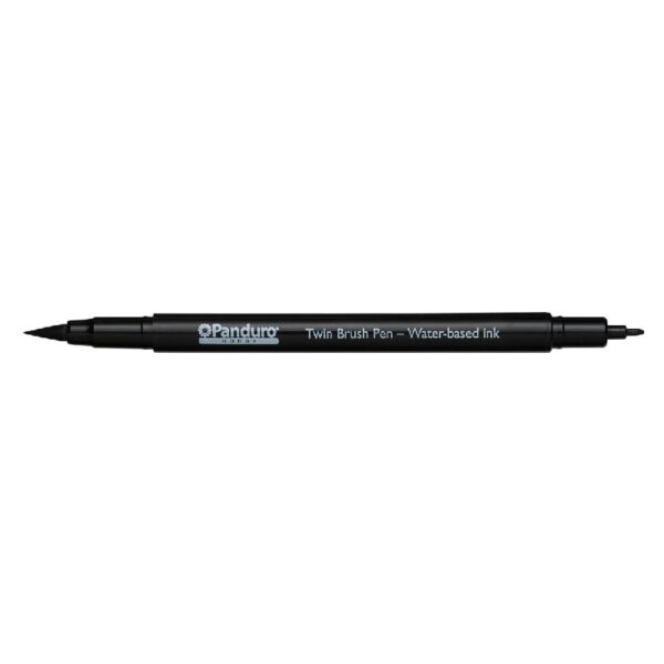 Twin brushpen - zwart - Afbeelding 1