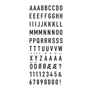 Stickers - hoofdletters en cijfers - zwart
