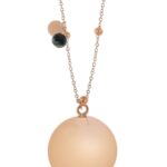 Zwangerschapsketting Proud MaMa BB Gemstone Moss Agaat Rose