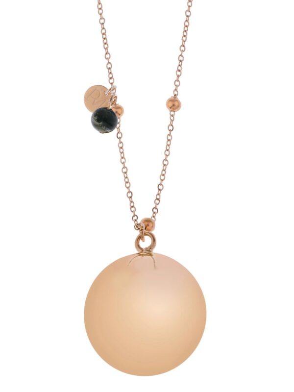 Zwangerschapsketting Proud MaMa BB Gemstone Moss Agaat Rose - Afbeelding 1