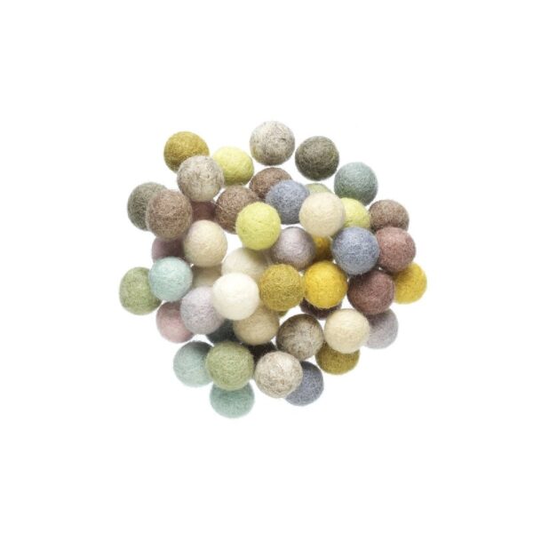 Wolvilt bolletjes - doorsnede10 mm - 50 stuks - pastelmix - Afbeelding 1