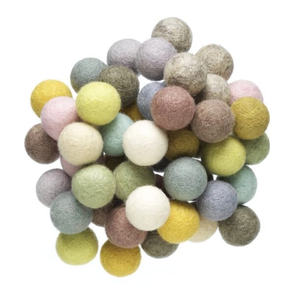 Wolvilt bolletjes - doorsnede20 mm - 50 stuks - pastelmix - Afbeelding 1