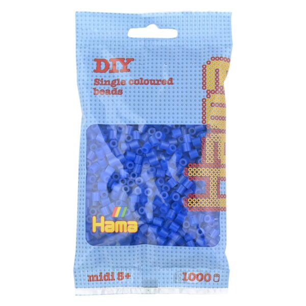 Hama Midi - strijkkralen - 1000 stuks - translucent neon blue 36 - Afbeelding 1