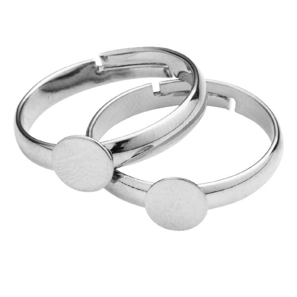 Ringbasis - 2 stuks - zilverkleurig - Afbeelding 1