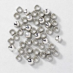 Knijpkralen - 1 mm - 50 stuks - zilverkleurig