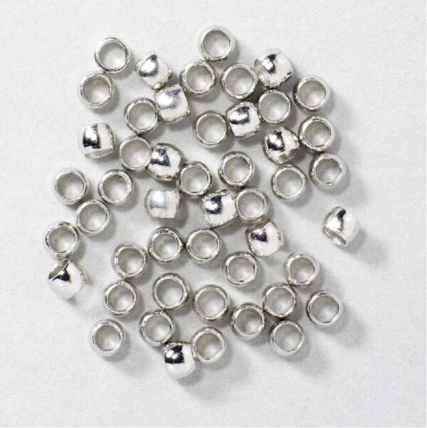 Knijpkralen - 1 mm - 50 stuks - zilverkleurig - Afbeelding 1