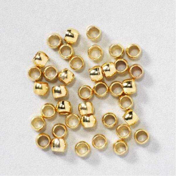 Knijpkralen - 1 mm - 50 stuks - goudkleurig - Afbeelding 1