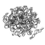 Karabijnsluiting met eindkapjes - 10 stuks - zilverkleurig