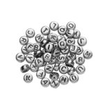 Kralenmix - letters - zilverkleurig