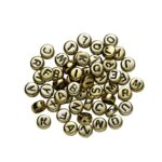 Kralenmix - letters - goudkleurig