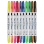 Textielstiften set - twin brush - 10 stuks