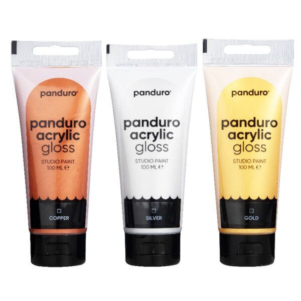 Panduro acrylverf set - 3 stuks - glans metallic - Afbeelding 1