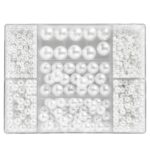 Kralenmix - acryl - witte parels