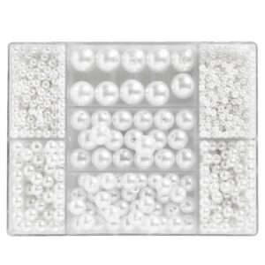 Kralenmix - acryl - witte parels