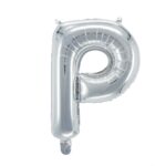 Letterballon zilverkleurig - 32 cm - P