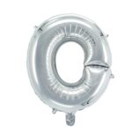 Letterballon zilverkleurig - 32 cm - O