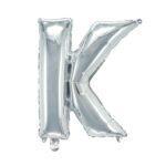 Letterballon zilverkleurig - 32 cm - K
