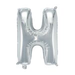 Letterballon zilverkleurig - 32 cm - H