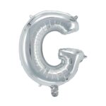 Letterballon zilverkleurig - 32 cm - G