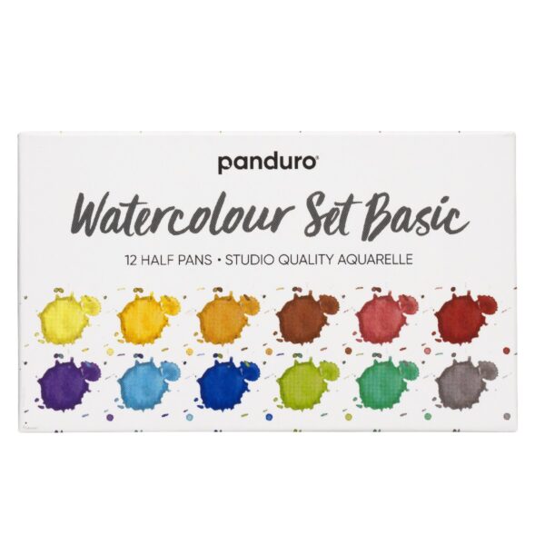 Panduro set aquarelverf - 12 kleuren - basic - Afbeelding 1