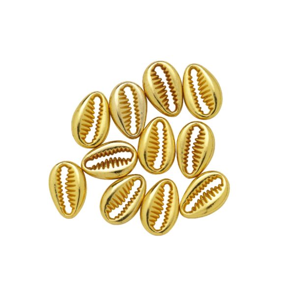 Kralen schelpen - 12 mm - goudkleurig - Afbeelding 1