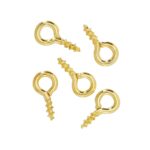 Schroefoogjes - 8 mm - 50 stuks - goudkleurig