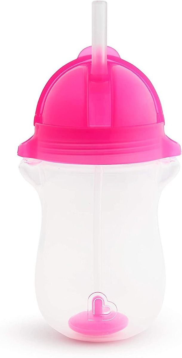 Drinkbeker Munchkin Click Lock Tip&Sip Straw Cup Big Pink - Afbeelding 1