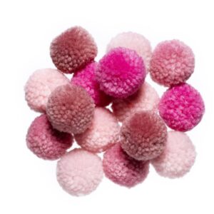 Pompons - 15 stuks - roze