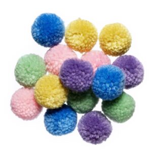Pompons - 15 stuks - pastel